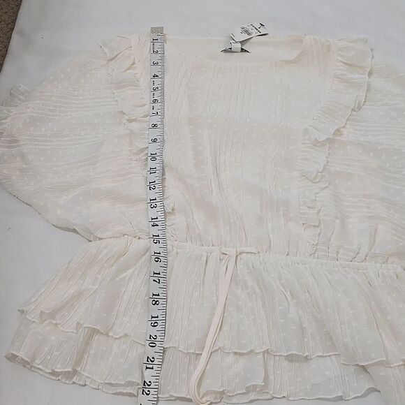 Express White Ruffled Blouse Xs - Picture 4 of 6